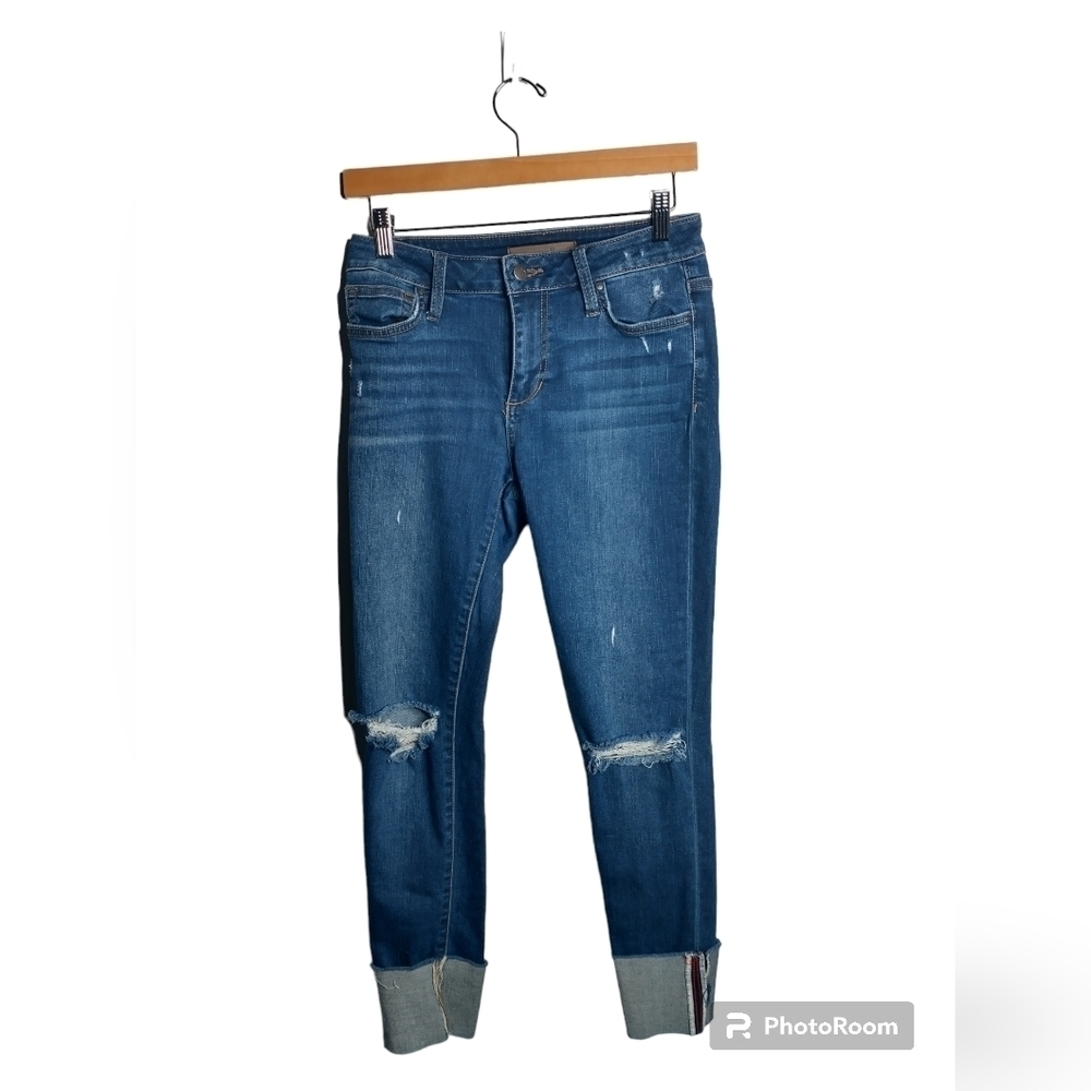 Joe's Jeans Women's Straight Leg Distressed Selvedge cuffed jeans, Hailey color